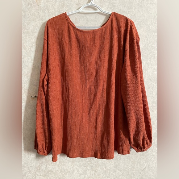 Ekouaer women’s large long sleeve orange top - Picture 2 of 5